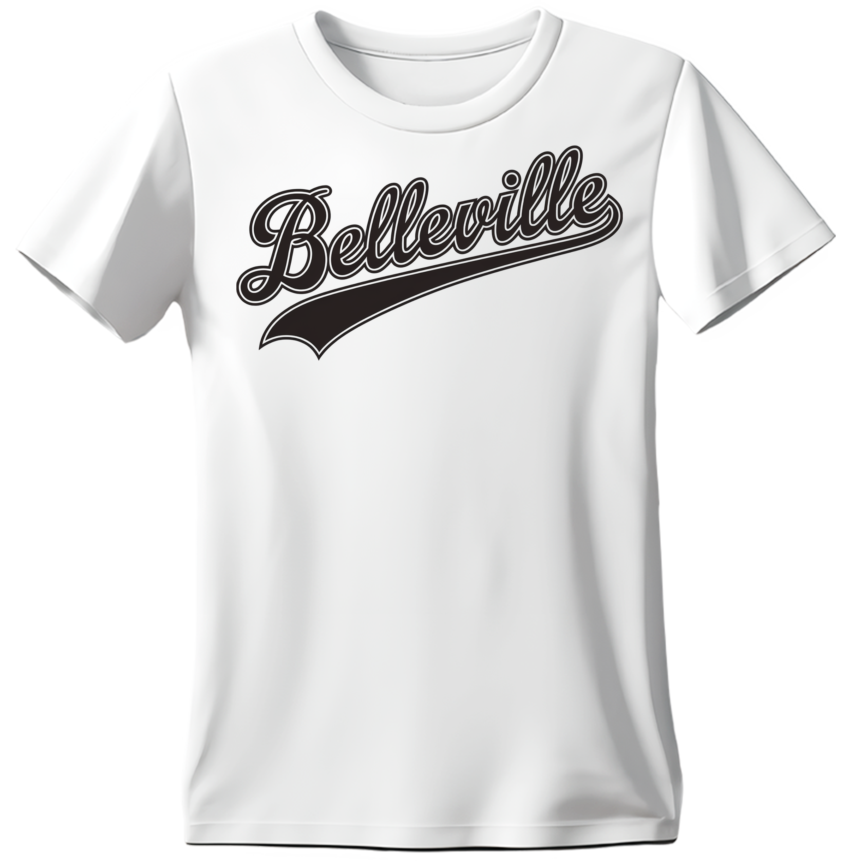 White t-shirt with Belleville sporty print